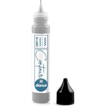 Speciální výtvarná barva DARWI Vitrážová kontura, 30 ml - stříbrná