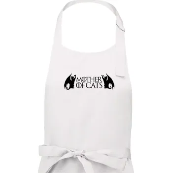 Kuchyňská zástěra Mother of cats - draci - Dámská zástěra na vaření - Univerzální velikost ( Bílá )