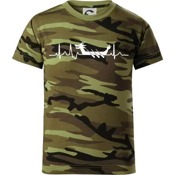 Chlapecké oblečení EKG dračí loď - Dětské maskáčové triko - 104-110cm / 3-4 roky ( Zelený maskáč )