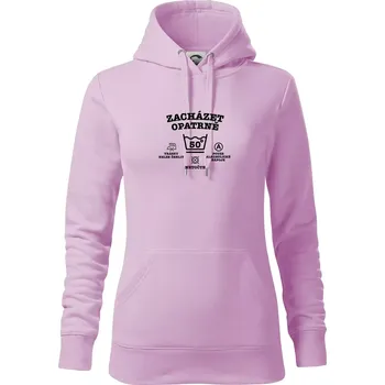 Dámská mikina Zacházet opatrně 50 - Mikina dámská Cape s kapucí - XS ( Orchid )