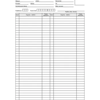 Tiskopis Zdravotní záznam pro stomatologii (pro dospělé)