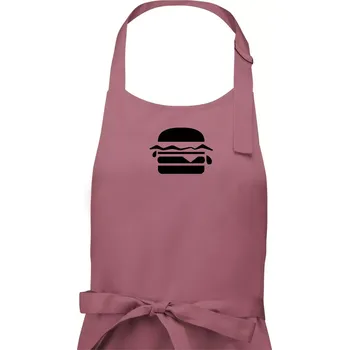 Kuchyňská zástěra Hamburger ikona - Pánská zástěra na vaření - Univerzální velikost ( Starorůžová )