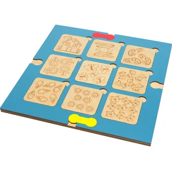 Desková hra Dřevěná vkládačka NUKI - obrázky a puntíky