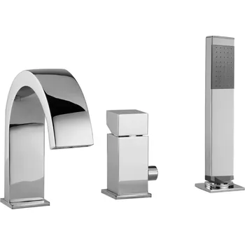 Vodovodní baterie Vanová baterie Paffoni Level se sprchovým setem chrom LEA040CR