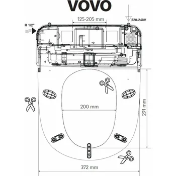 Klozet Šablona bidetovacího sedátka VB3100S/VB4100S