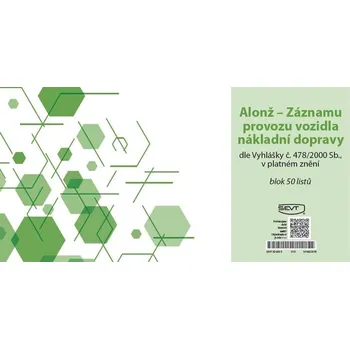 Tiskopis Alonž - záznam o provozu vozidla nákladní dopravy