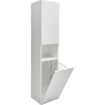 Koupelnový nábytek Koupelnová skříňka vysoká s košem na prádlo SAT Evolution 36x165x32 cm bílá matná mat SATEVOV36WMK