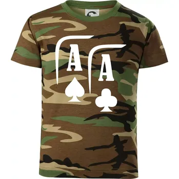 Chlapecké tričko Poker AA - Dětské maskáčové triko - 146 cm/10 let ( Hnědý maskáč )