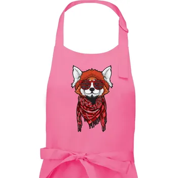Kuchyňská zástěra Červená panda hipster - Pánská zástěra na vaření - Univerzální velikost ( Růžová )