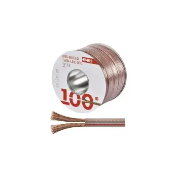 Elektroinstalační materiál Dvojlinka nestíněná 2x2,5mm průhledná EMOS S8324 100m