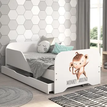 Dětská postel Dětská postel 140 x 70 cm s opičkou