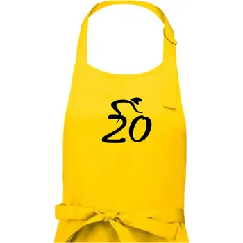 Kuchyňská zástěra Cyklista slaví dvacítku (20) - Dámská zástěra na vaření - Univerzální velikost ( Žlutá )