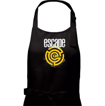 Kuchyňská zástěra Escape labyrint - Pánská zástěra na vaření - Univerzální velikost ( Černá )