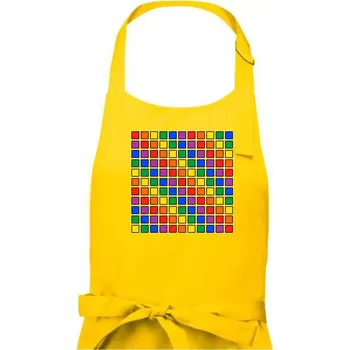 Kuchyňská zástěra LGBT duhový čtverec - Pánská zástěra na vaření - Univerzální velikost ( Žlutá )