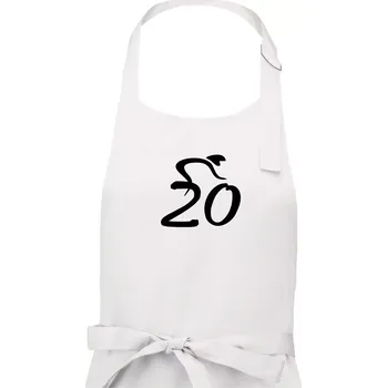 Kuchyňská zástěra Cyklista slaví dvacítku (20) - Pánská zástěra na vaření - Univerzální velikost ( Bílá )
