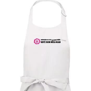 Kuchyňská zástěra Omlouvám se za to, co jsem řekla, když jsem měla hlad - Dámská zástěra na vaření - Univerzální velikost ( Bílá )