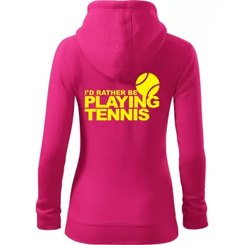 Dámská mikina Playing tennis - Dámská mikina trendy zipper s kapucí - L ( Purpurová )