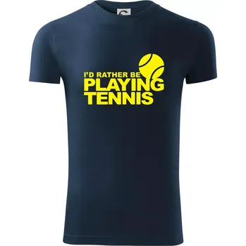 Pánské tričko Playing tennis - Viper FIT - Pánské zůžené tričko - 2XL ( Námořní modrá (velmi tmavá - téměř černá) )