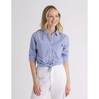 Dámské tričko U.S.Polo Assn. dámská košile s dlouhým rukávem AIRY modrá L