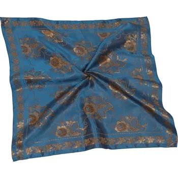 Šátek HEDVA ČESKÝ BROKÁT Šátek Ondrin VSh 76x76 VINNÝ LIST vínová petrol tyrkys