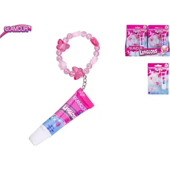 Lesk na rty Glamour lesk na rty 12 ml malinová příchuť s příveškem