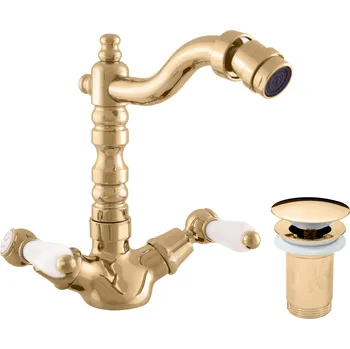 Vodovodní baterie Bidetová baterie RAV SLEZÁK Morava s clic-clacem zlatá MK521.5/9Z