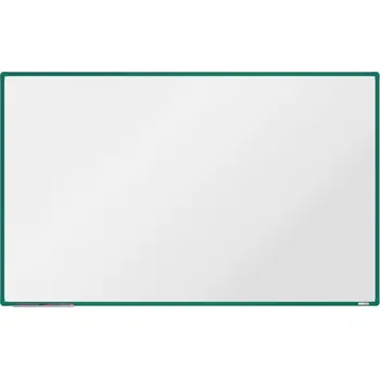 boardOK Bílá magnetická tabule s emailovým povrchem 200 × 120 cm, zelený rám