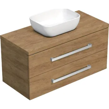 Koupelnový nábytek Koupelnová skříňka s krycí deskou SAT Cube Way 100x46,5x46 cm dub Hickory CUBE461003DHSAT45