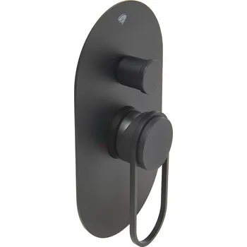 Sprchová a vanová baterie SAT Fusion včetně podomítkového tělesa matná černá SATBSFU215KPCC