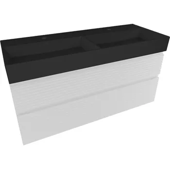 Koupelnový nábytek Koupelnová skříňka 2 zásuvková s umyvadlem Naturel Savona 118x53x44,8 cm bílá lesk SAVONA2120BISATC