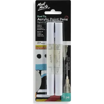 Sada akrylových oboustranných popisovačů bílých Mont Marte, č.0157, 2 ks