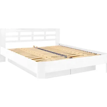 Postel Dvoulůžková postel z masivu s úložným prostorem ANGELA 180x200 cm bílá