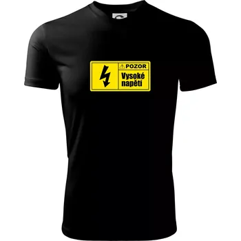 Pánské tričko Pozor vysoké napětí - Pánské triko Fantasy sportovní (dresovina) - L ( Černá )