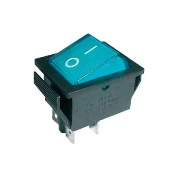 vypínač Přepínač kolébkový 2pol./4pin ON-OFF 250V/15A pros. modrý