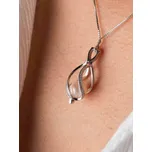 Pan Perla Stříbrný náhrdelník ve tvaru srdce s perlou 91/STR7 Barva řetízku s přívěskem: Stříbrná, Tvar přívěsku: Kleopatra, Barva perly v mušli: Náhodná barva perly