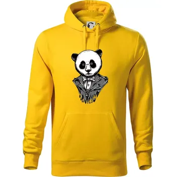 Pánská mikina Panda gentleman - Mikina pánská Cape s kapucí - 5XL ( Žlutá )
