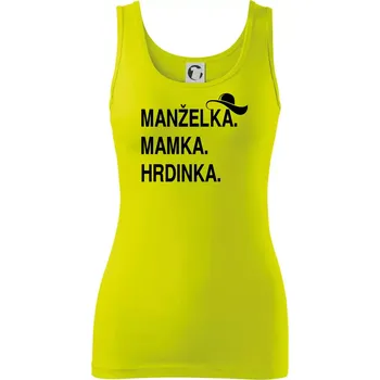 Manželka mamka hrdinka - Dámské tílko - S ( Limetková )