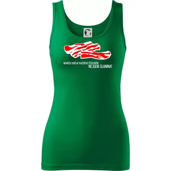 Dámské tričko Nejsem slanina - Dámské tílko - 2XL ( Středně zelená )