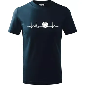 Chlapecké tričko EKG basketbal míč - Tričko dětské bavlněné - 134 cm/8 let ( Námořní modrá (velmi tmavá - téměř černá) )