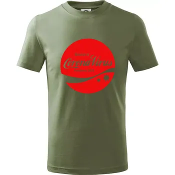 Corona virus pandemic logo - Tričko dětské bavlněné - 122 cm/6 let ( Khaki )