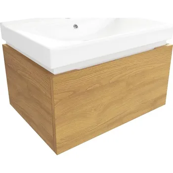 Nábytek Koupelnová skříňka s umyvadlem SAT Feel 60x30x46 cm medový dub mat SATFEEL60DMU1