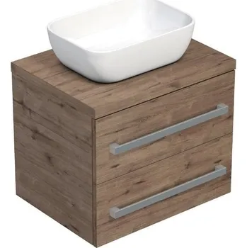 Nábytek Koupelnová skříňka s krycí deskou SAT Cube Way 60x53x46 cm dub Wellington mat CUBE461603DW45