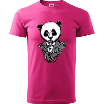 Pánská móda Panda gentleman - Klasické pánské triko vyšší gramáže - XL ( Purpurová )