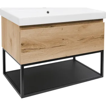 Koupelnová skříňka s umyvadlem SAT B-WAY 59x30x45 cm dub mat BWAY60OAKFU1