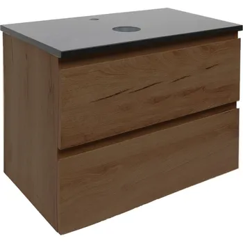 Nábytek Koupelnová skříňka s technickým kamenem SAT B-Way 59x30x45 cm ořech mat BWAY60NUTTK