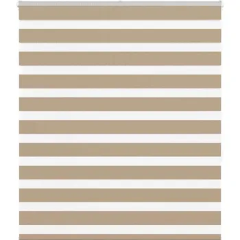 vidaXL Zebra roleta 130x150 cm šířka látky 125,9 cm polyester [4014137] Barva: sand brown