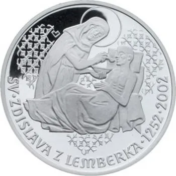 Stříbrná mince 200 Kč k 750. výročí úmrtí sv. Zdislavy z Lemberka 2002 Proof