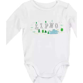 Kojenecké oblečení Jezero Lipno - Body kojenecké s dlouhým rukávem - Dlouhý r. 6-12 měs ( Bílá )