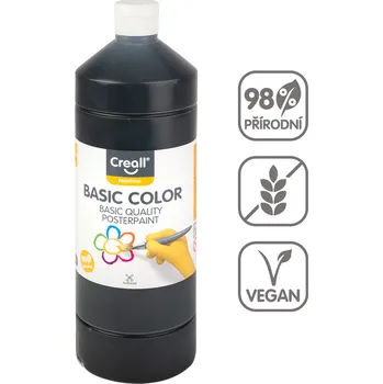 Vodová barva Temperová barva Creall 500 ml - černá