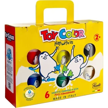 Vodová barva Sada prstových barev Toy Color 6 x 50 ml